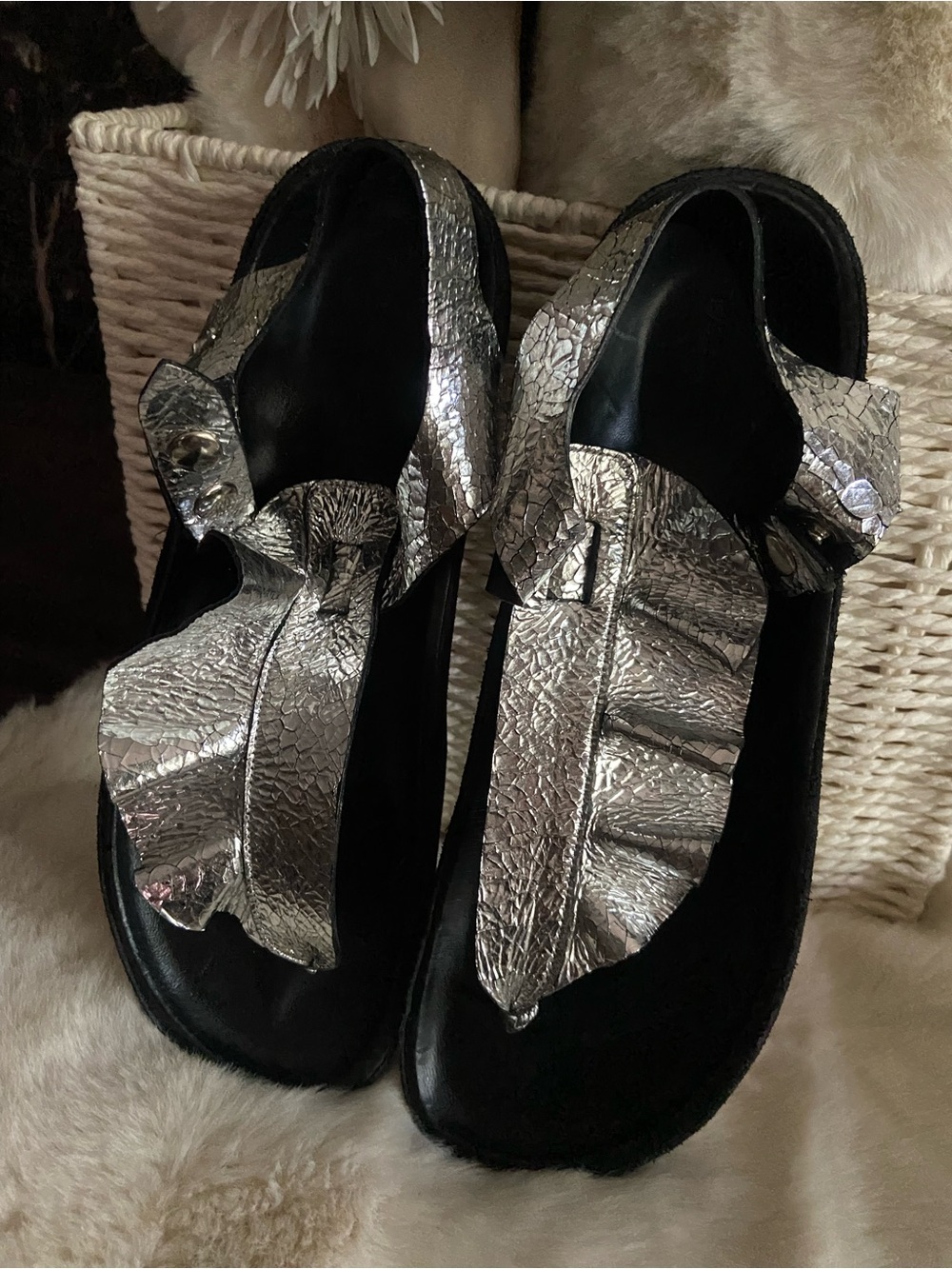 Isabel Marant Isela sandals in metallic silver leather